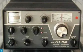  ??  ?? Fig. 1: The Drake 2B receiver. Fig. 2: The classic R-4C. Fig. 3: The matching T-4XC. Fig. 4: The L-4B linear amplifier. Fig. 5: The TR-4C transceive­r. Fig. 6: The TR-5. Fig. 7: An ad for the TR-7 and R-7. 15