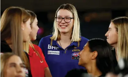  ?? AFL Photos/Getty Images ?? Zoe Wakfer was drafted by the West Coast Eagles with pick No 36 at the 2022 AFLW draft at Marvel Stadium. Photograph: Dylan Burns/