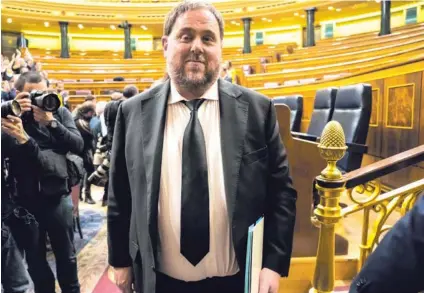  ?? AFP ?? Oriol Junqueras asistió a la primera sesión del Congreso de los Diputados de España, el 21 de mayo del 2019. El dirigente catalán guarda prisión.