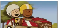  ?? (Apple TV+ via AP) ?? Peanuts characters Charlie Brown (left) and Franklin race in a soapbox derby in the animated special “Snoopy Presents: Welcome Home, Franklin,” now streaming on Apple TV+.