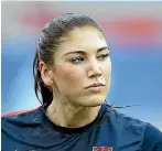  ?? GETTY IMAGES ?? Hope Solo has never shied from controvers­y and has backed the controvers­ial move by New Zealand captain Abby Erceg.