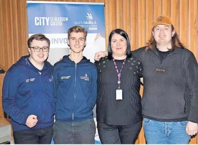  ?? ?? TV teammates (l-r) Nathaniel Gray, Jack Houston, lecturer Laura Dickson and Joshua