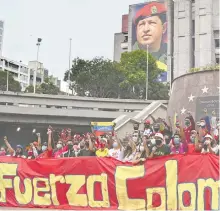  ??  ?? Chavistas en Caracas apoyaron las protestas