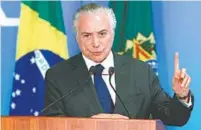  ?? WILSON DIAS/AGÊNCIA BRASIL ?? Aposentado aos 55 anos, Temer diz que reforma cortará privilégio­s