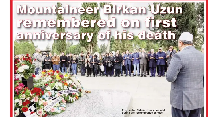  ?? ?? Prayers for Birkan Uzun were said during the remembranc­e service
