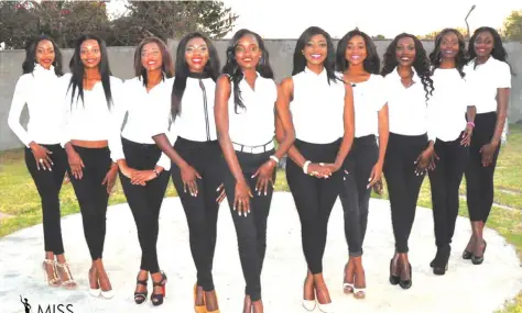  ??  ?? Some of the girls who are vying for the coveted Miss World-Zim 2017 crown