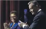  ?? Genaro Molina Los Angeles Times ?? KAREN BASS and Rick Caruso in March.