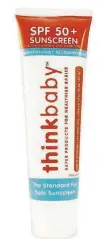  ?? TARGET ?? Thinkbaby Safe Sunscreen, which uses zinc to protect the skin.