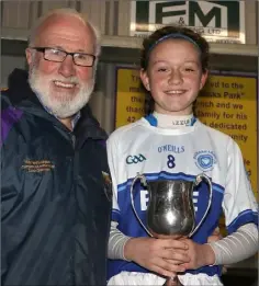 ??  ?? Bree captain Grace Donohoe with Kevin Waters (Chairman).