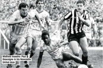  ??  ?? Midfield maestro: Paul Gascoigne in his Newcastle United days