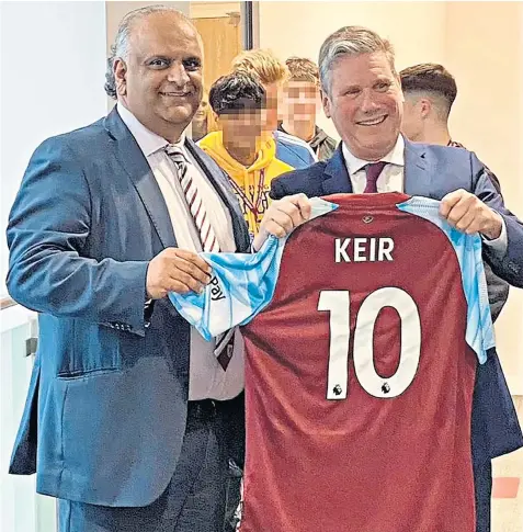  ?? ?? Sir Keir Starmer has withdrawn his support for Azhar Ali, the candidate for Rochdale, after it was revealed he suggested Israel allowed the Hamas terrorist attack to happen