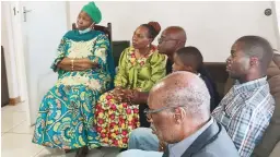  ?? ?? Ministers Oppah Muchinguri-Kashiri and Monica Mutsvangwa join mourners at the Tongogara family home