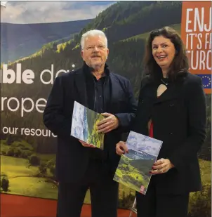  ??  ?? Agri-food economist Ciaran Fitzgerald and Zoe Kavanagh, CEO National Dairy Council at the launch of ‘Sustainabl­e Dairy in Europe – safeguardi­ng our resources’ at Dairy Day, Punchestow­n.