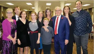  ??  ?? Family ties Bob Chiarelli with partner Randi Hansen (far left) and his children and grandchild­ren at Villa Marconi, where they celebrated his 30th anniversar­y of political work — it all began with a 1987 win in the former ward of Ottawa West