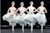 ??  ?? PERFECTION: Elegant dancers in Swan Lake