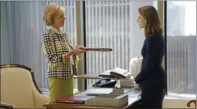  ?? PHOTO BY PATRICK HARBRON — CBS ?? Shown in a scene from the pilot for “The Good Fight” are from left, Christine Baranski as Diane Lockhart, Rose Leslie as Maia Rindell.