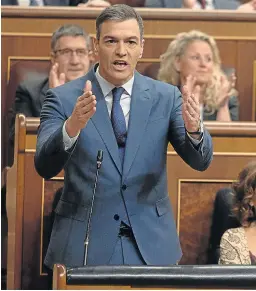  ?? EP ?? Pedro Sánchez participa en la sesión de control al Gobierno.