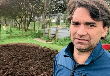  ??  ?? Above: Carterton homeowner Illya McLellan and his load of compost which sparked the emergency response at a school next door.