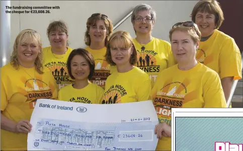  ??  ?? The fundraisin­g committee with the cheque for €23,608.26.