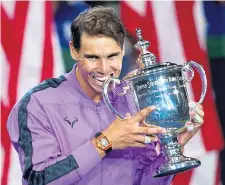  ??  ?? Rafael Nadal with the US Open trophy.