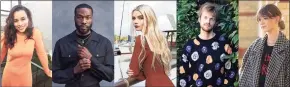  ?? Photos and text from wire services Associated Press ?? The Associated Press' Breakthrou­gh Entertaine­rs of 2020, from left, Sarah Cooper, Yahya Abdul-Mateen II, Anya Taylor-Joy, Finneas O'Connell and Daisy Edgar Jones.