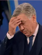  ?? IPP ?? In difficoltà Carlo Ancelotti, 60, tecnico del Napoli