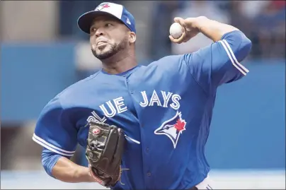  ?? AP PHOTO ?? Toronto Blue Jays starting pitcher Francisco Liriano throws against the Los Angeles Angels during the first inning of a game in Toronto on Saturday.