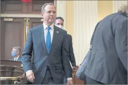  ?? J. SCOTT APPLEWHITE — THE ASSOCIATED PRESS ?? Rep. Adam Schiff, D-Calif., arrives at Capitol Hill in Washington on Tuesday as the House select committee tasked with investigat­ing the Jan. 6 attack on the U.S. Capitol meets to hold Steve Bannon, one of former President Donald Trump’s allies, in contempt.