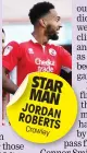  ??  ?? STAR MAN JORDAN ROBERTS Crawley