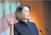  ?? [AP PHOTO] ?? House Democratic leader Nancy Pelosi of California holds a news conference Thursday at the Capitol in Washington.