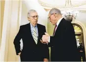  ?? MICHAEL A. MCCOY NYT ?? Senate Minority Leader Mitch McConnell, R-Ky., talks with a reporter after Thursday’s vote.