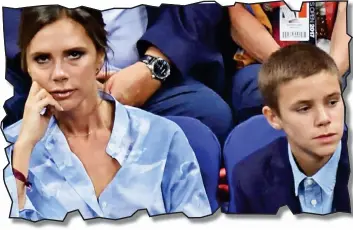  ??  ?? No joy: Posh and son Romeo watch Federer at the U.S. Open tennis on Tuesday