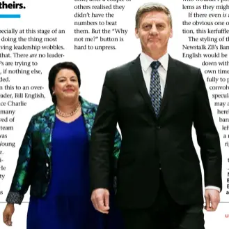  ??  ?? National’s Paula Bennett and Bill English in October: a waiting game.
