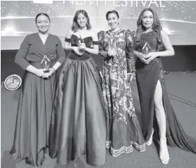 ?? ?? GMA Public Affairs SAVP and “Firefly” creator Angeli Atienza; actress Ysabel Ortega; GMA Network’s Senior Vice President for Programmin­g, Talent Management, Worldwide, and Support Group, and President of GMA Films Atty. Annette Gozon-Valdes; and Sparkle GMA Artist Center VP Joy Marcelo