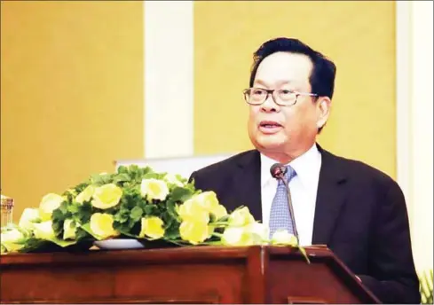  ??  ?? Minister of Labour and Vocational Training Ith Sam Heng on Thursday said the government is committed to eliminatin­g violence in the workplace.