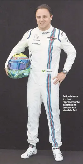  ??  ?? Felipe Massa é o único representa­nte do Brasil na temporada atual da F-1