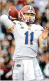  ?? STREETER LECKA / GETTY IMAGES ?? Florida’s Kyle Trask has completed 67.5% of his passes with 14 TDs and 4 INTs in five games.