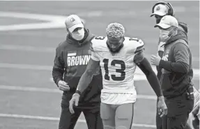  ?? MICHAEL CONROY/AP ?? Browns receiver Odell Beckham Jr. is an undeniable talent, but his season-ending knee injury may turn out to be addition by subtractio­n for the team and quarterbac­k Baker Mayfield.