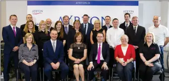  ??  ?? Pictured here with some of our team at the Dublin launch Ayrton Group, formerly known as Health & Safety Services (HSS), has announced the creation of 60 new jobs out of its Dublin and Cork offices.
