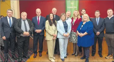  ?? ?? Waterford Fianna Fáil candidates for the local and European elections, pictured at the launch night in Lemybrien.