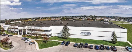  ??  ?? Crown’s engine plant in Troy (pictured) is part of its manufactur­ing presence, which also includes plants in New Bremen, Celina, New Knoxville and Minster and a training facility in Fort Laramie. Most of the sites are within a 20- to 30-minute drive of New Bremen. Crown is fourth-generation family owned.