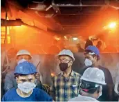  ?? — BALU PULIPAKA ?? It is hot, humid, and ear-drum splitting noisy inside the tunnel boring machine that is at the cutting edge of the SLBC tunnel works. (Right) The outlet side of the SLBC tunnel.