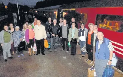  ??  ?? ●●The Friends of Reddish South Station after recently travelling on the Canterbury Belle