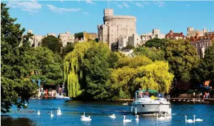  ??  ?? Bobbing along: Take in views of Windsor Castle from the River Thames