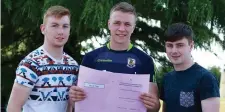  ?? Photo: Hany Marzouk ?? Galway minor hurling team members Donal Mannion, Ronan Glennon and Conor Molloy from St Brigid’s College, Loughrea, with their Engineerin­g exam.