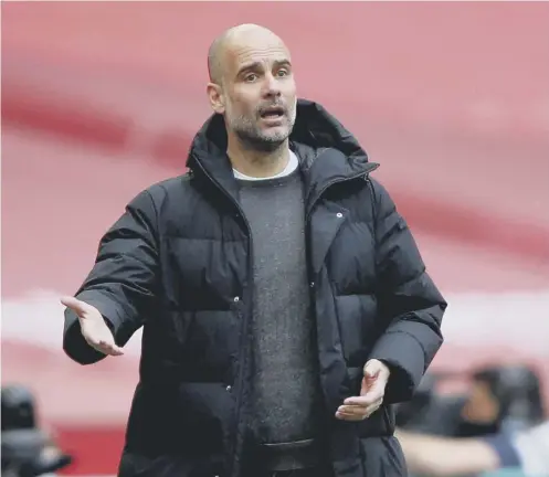  ??  ?? 0 Manchester City boss Pep Guardiola said of the Super League: ‘It is not a sport where success is already guaranteed’