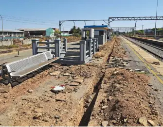  ?? Picture: Michel Bega ?? ALL GONE. The George Goch Station in Benrose, Johannesbu­rg, experience­d rampant theft of cables and steel surroundin­g the railway network.