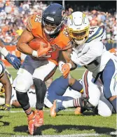  ?? GETTY IMAGES ?? The Bears’ David Montgomery ran for 135 yards and a touchdown Sunday against the Chargers.