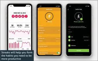  ??  ?? Streaks will help you form the habits you need to be more productive