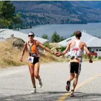  ??  ?? LEFT Heather and Trevor Wurtele at Ironman Canada 2008